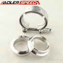 US SHIP  ! 1 3/4" Inch Turbo Exhaust Male/Female Mild Steel Flanges + SS V-Band Clamp