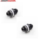 US SHIP ! ADLERSPEED 2PCS AN10 10AN Aluminum Fuel Cell Tank Bulkhead Fitting Adapter Black