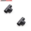 US SHIP ! ADLERSPEED 2pc Black Aluminum 10AN AN10 Female Flare Tee T Fitting Adapter Union Fitting