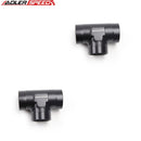 US SHIP ! ADLERSPEED 2pc Black Aluminum 10AN AN10 Female Flare Tee T Fitting Adapter Union Fitting