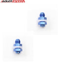 US SHIP !  ADLERSPEED 2PCS AN-8 8AN Aluminum Fuel Cell Tank Bulkhead Fitting Adapter Blue