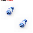 US SHIP !  ADLERSPEED 2PCS AN-8 8AN Aluminum Fuel Cell Tank Bulkhead Fitting Adapter Blue