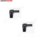 US SHIP ! ADLERSPEED 2PCS Black Aluminum 90 Degree 1/8" NPT Male To 1/4" inch Barb Adapter Fitting