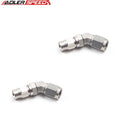 US SHIP ! 2PCS 45 Degree AN3 to M10 x 1.25 Swivel PTFE Hose End Stainless Fitting Adapter