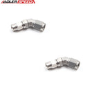 US SHIP ! 2PCS 45 Degree AN3 to M10 x 1.25 Swivel PTFE Hose End Stainless Fitting Adapter
