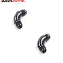 US  SHIP ! 2PCS 90 Degree AN6 To -6AN Male Aluminum Fuel Full Flow Fitting Adapter Black