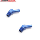 US SHIP ! 2PCS 3/8" NPT To 1/2" Hose Barbs Adapter 45 Degree Aluminum Fitting Blue