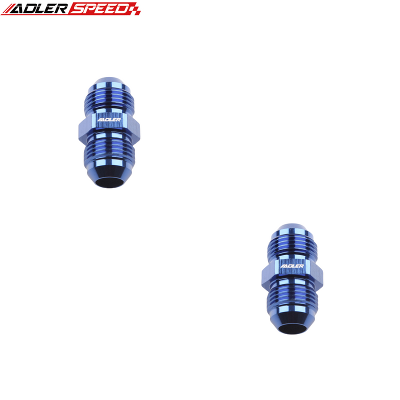 US SHIP ! 2PCS ADLERSPEED AN3 AN4 6 8 10 12 16 Male to Male Aluminum Straight Fuel Oil Fitting Adapter