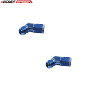 US SHIP ! ADLERSPEED 2pc 10AN Female to AN10 Male 45 Degree Aluminum Fuel Oil Fitting Adapter Blue