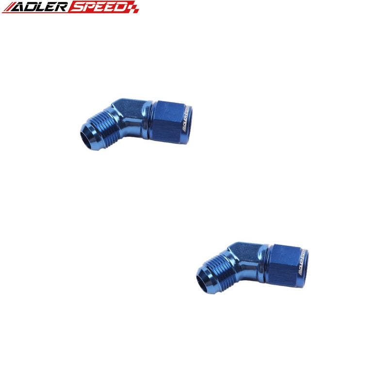US SHIP ! ADLERSPEED 2pc 10AN Female to AN10 Male 45 Degree Aluminum Fuel Oil Fitting Adapter Blue
