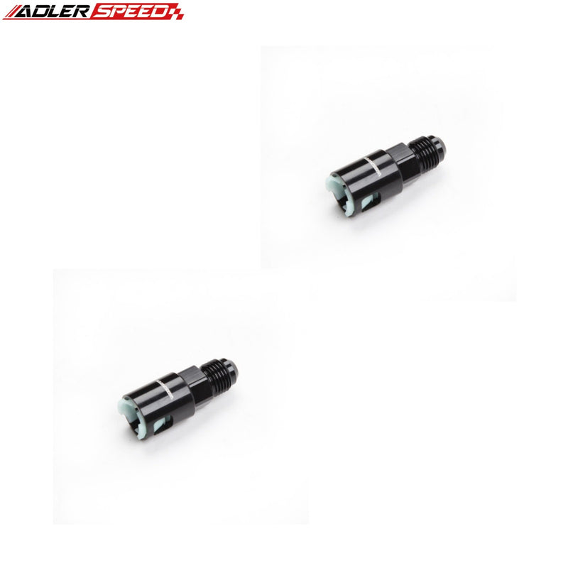US SHIP ! ADLERSPEED 2PCS -6AN AN6 Quick Connect 5/16" Female Fuel Line Rail Fitting Adapter Black