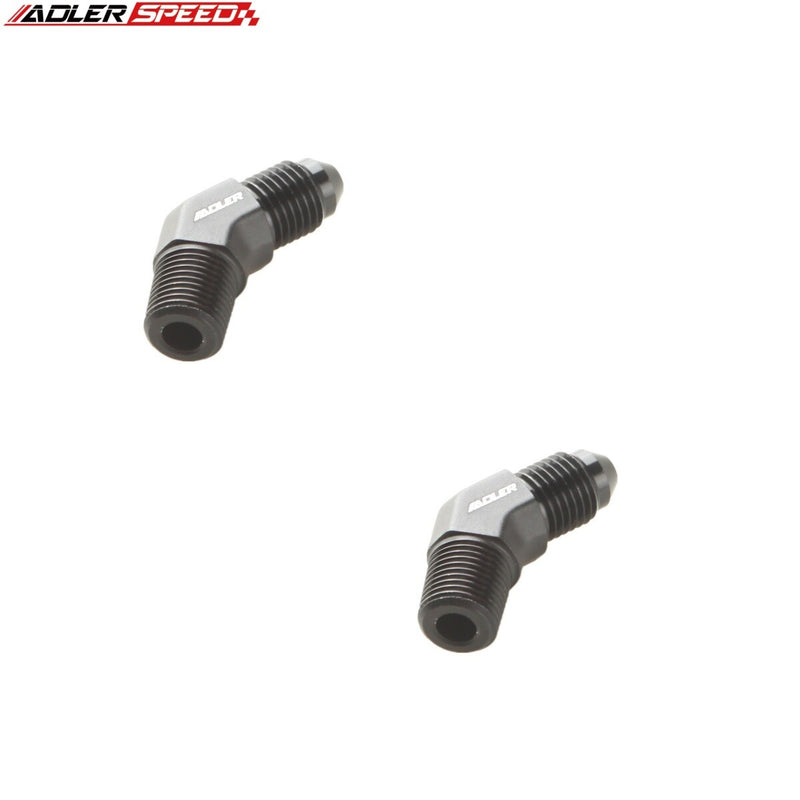 US SHIP ! ADLERSPEED 2PCS 45 Degree 3AN 4AN 6AN 8AN 10AN Male To NPT Flare Pipe Adapter Fitting