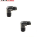 US SHIP ! 2PCS AN3 AN4 AN6 AN8 AN 10 AN12 Male Flare To NPT Hose Fitting 90 Deg Adapter