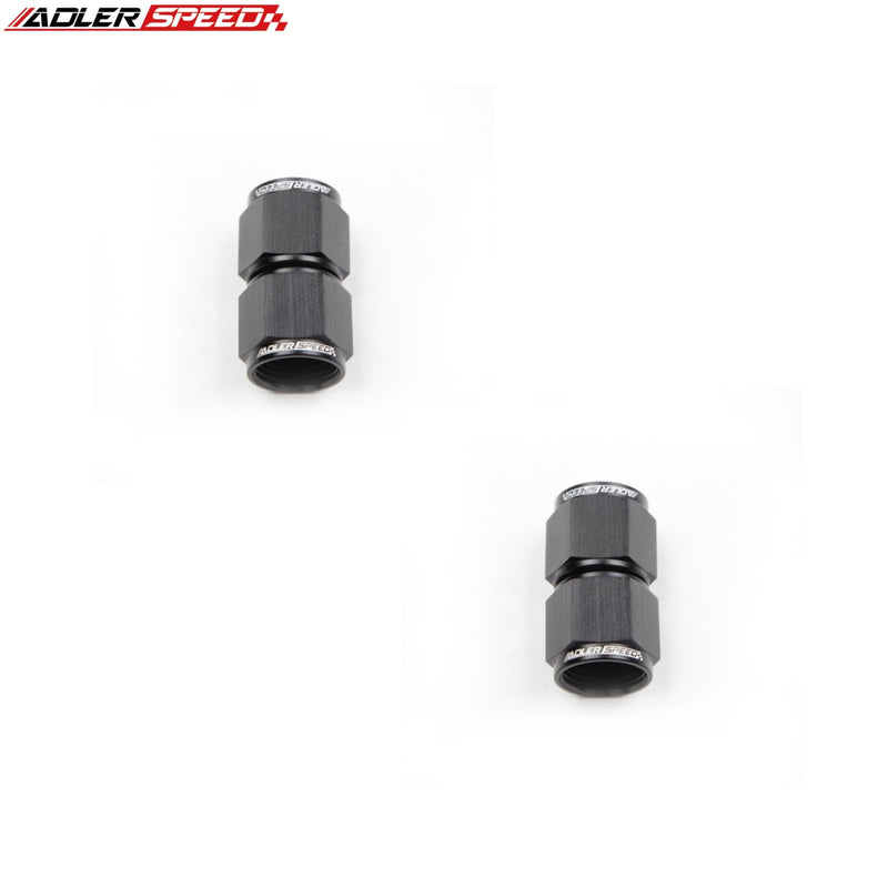 US SHIP ! ADLERSPEED 2PCS BLACK Aluminum -10AN to AN10 Female Straight Fuel Oil Fitting Adapter USA
