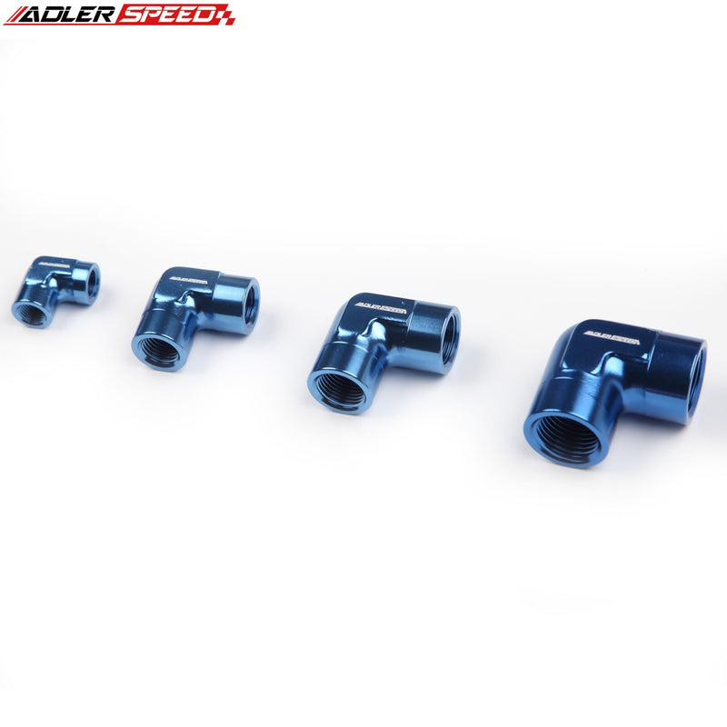 US SHIP ! ADLERSPEED 2PCS 1/8'' 1/4'' 3/8'' 1/2'' NPT 90 Degree Female Union Fuel Fitting Adapter