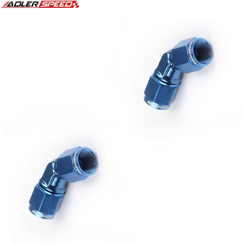 US SHIP ! 2PCS 3AN 4AN 6AN 8AN 45 Deg Female to Female Aluminum Swivel Fitting Adapter