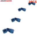 US SHIP ! 2PCS 3AN 4AN 6AN 8AN 45 Deg Female to Female Aluminum Swivel Fitting Adapter