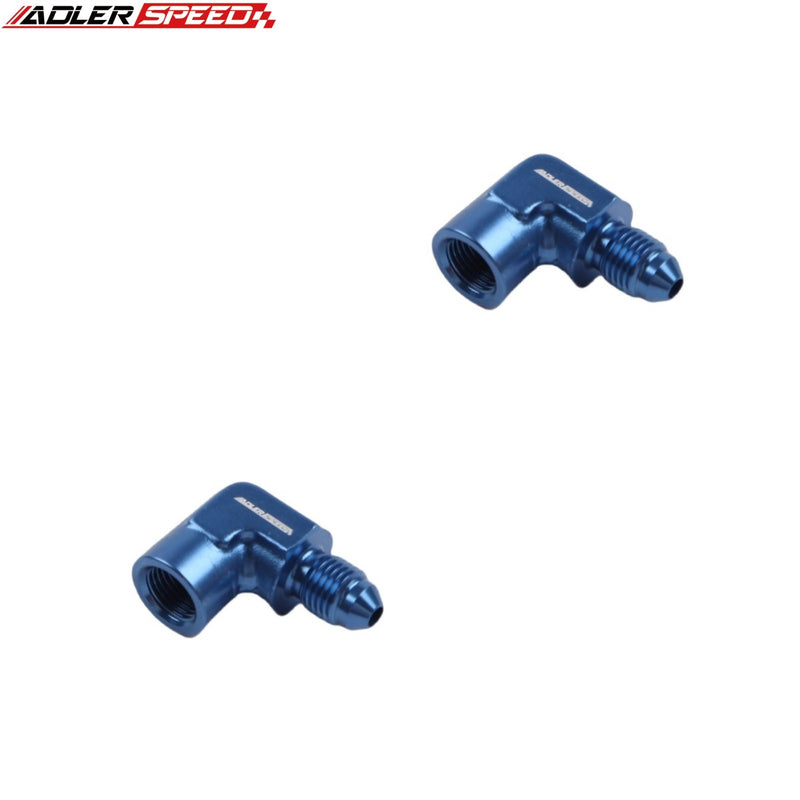 US SHIP ! ADLERSPEED 2PCS Aluminum -3AN Male to 1/8'' NPT Female 90 Degree Forged Fitting Adapter