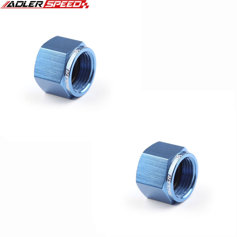 US SHIP ! ADLERSPEED 2PC 3AN 4AN 6AN 8AN 10AN AN Flare Cap Aluminum Fitting Adapter Caps w/ O Ring