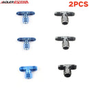 US SHIP ! 2PCS Aluminum AN3 AN4 AN6 8 12 Male To Female Tee Piece Fitting Adapter Blue