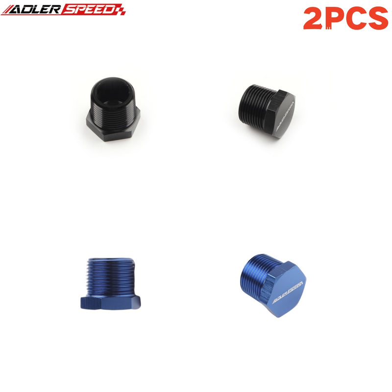 US SHIP ! ADLERSPEED 2PCS 1/8" 1/4'' 3/8" NPT Male Hex Head Plug Aluminum Fitting Adapter