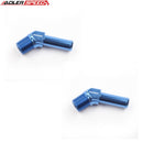 US SHIP ! ADLERSPEED 2PCS 1/4" NPT Male To 3/8" Hose Barb 45 Degree Aluminum Fitting Adapter Blue US