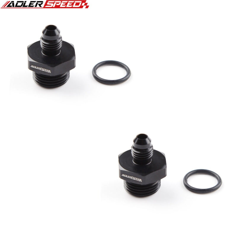 US SHIP ! ADLERSPEED 2PCS AN4 6 8 10 Male Flare To AN 4 6 8 Straight Cut O Ring Adapter Fitting