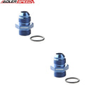 US SHIP ! ADLERSPEED 2PCS AN4 6 8 10 Male Flare To AN 4 6 8 Straight Cut O Ring Adapter Fitting