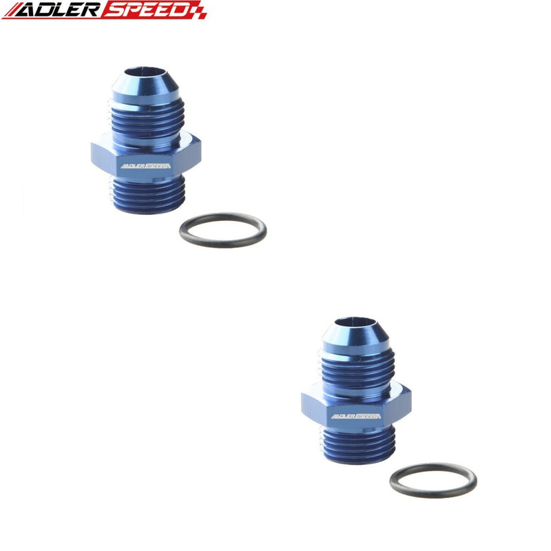 US SHIP ! ADLERSPEED 2PCS AN4 6 8 10 Male Flare To AN 4 6 8 Straight Cut O Ring Adapter Fitting
