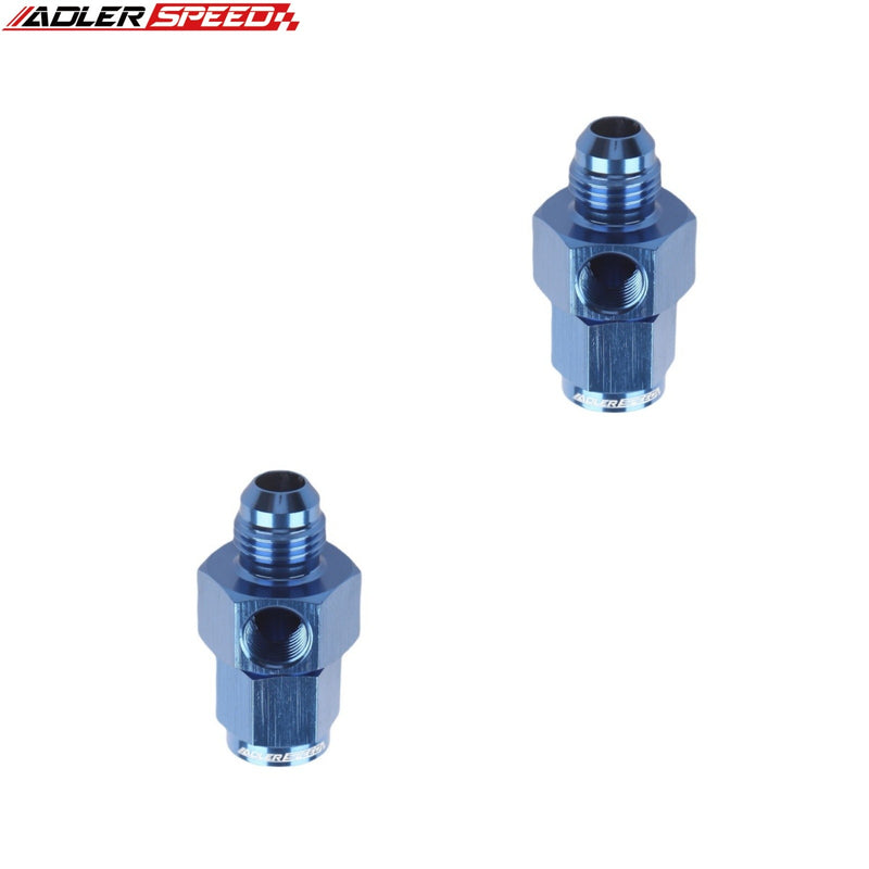 US SHIP ! ADLERSPEED 2pc Aluminum AN4 AN6 AN8 10 12 Male to Female Fitting 1/8"NPT Pressure Gauge Port Adapter