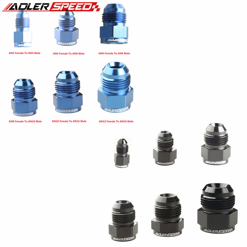 US SHIP ! ADLERSPEED 2PCS Aluminum AN3 AN4 AN6 AN8 10 12 Female to Male Expander Fitting Adapter