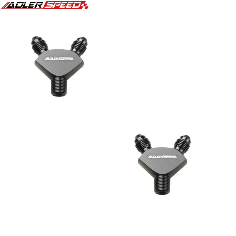 US SHIP ! ADLERSPEED 2PCS AN3 AN4 AN6 AN8 AN10 AN12 AN16 Male Flare Y Block Fitting Adapter