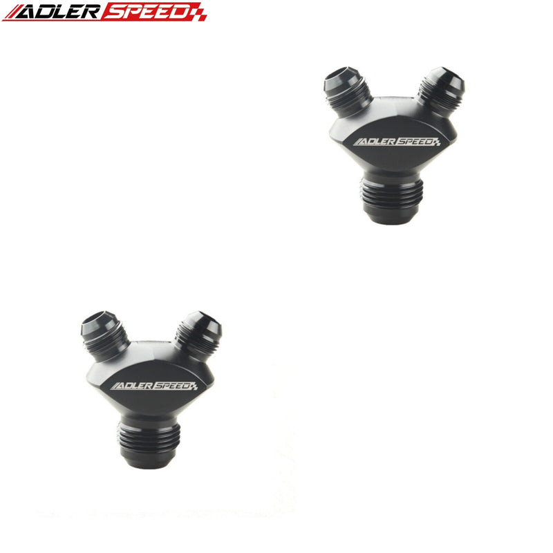 US SHIP ! ADLERSPEED 2PCS AN3 AN4 AN6 AN8 AN10 AN12 AN16 Male Flare Y Block Fitting Adapter