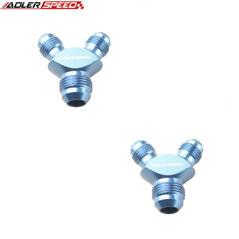 US SHIP ! ADLERSPEED 2PCS AN3 AN4 AN6 AN8 AN10 AN12 AN16 Male Flare Y Block Fitting Adapter