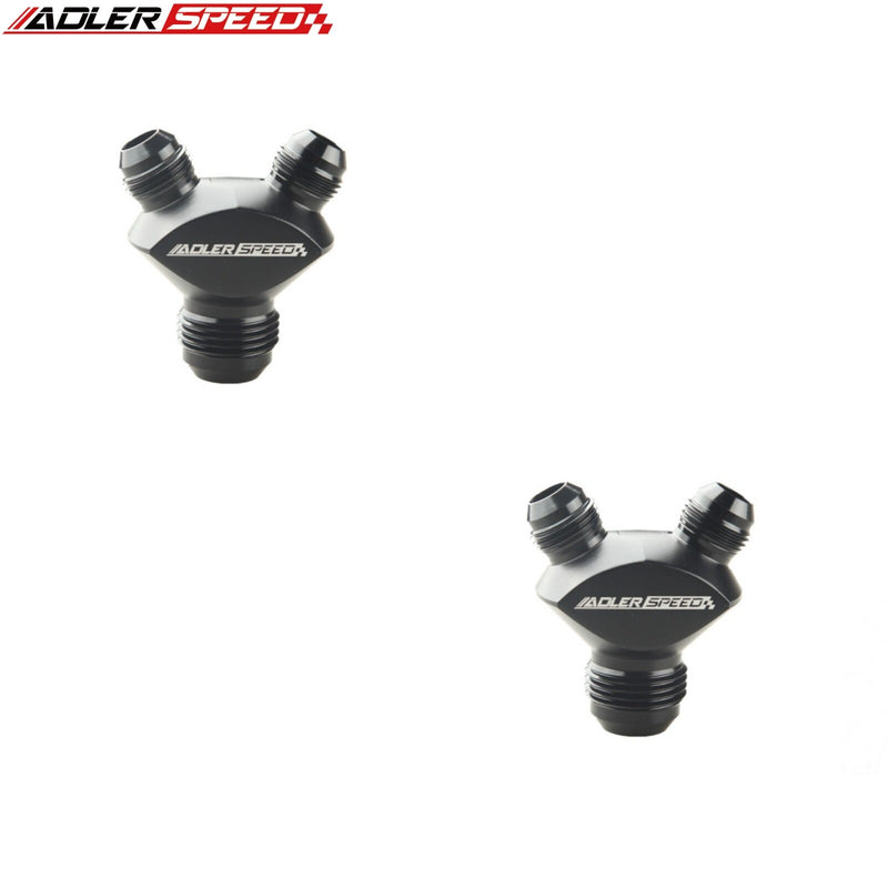 US SHIP ! ADLERSPEED 2PCS AN3 AN4 AN6 AN8 AN10 AN12 AN16 Male Flare Y Block Fitting Adapter
