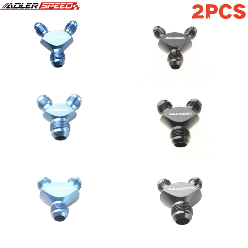 US SHIP ! ADLERSPEED 2PCS AN3 AN4 AN6 AN8 AN10 AN12 AN16 Male Flare Y Block Fitting Adapter