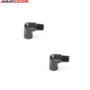 US SHIP ! ADLERSPEED 2PCS 90 Degree 3/8'' NPT Male to Female Fuel Hose Fitting Adapter Black
