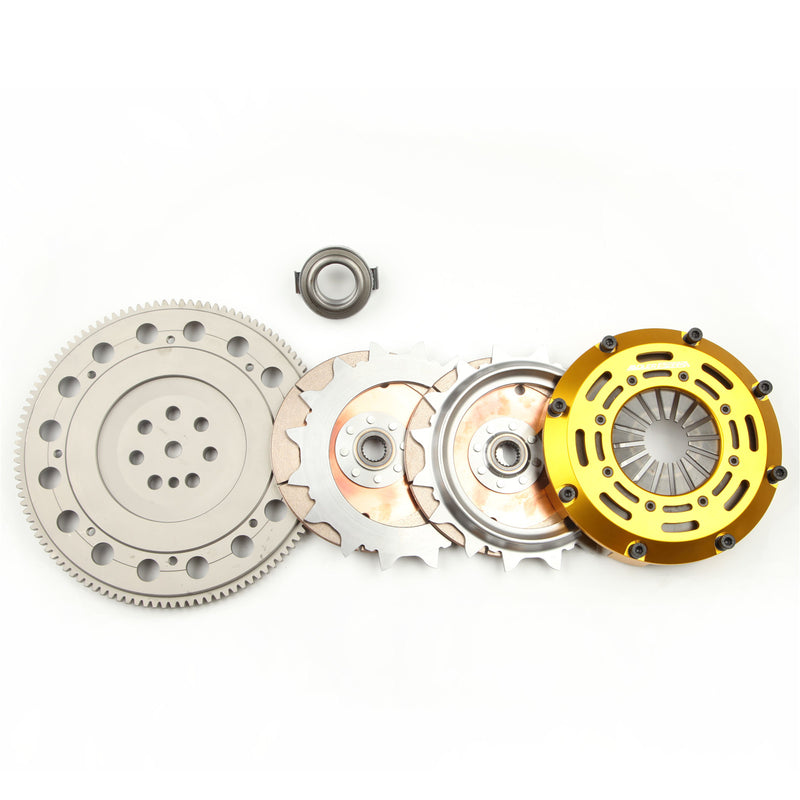 ADLERSPEED RACING TWIN DISC CLUTCH KIT + FLYWHEEL for 93-99 ECLIPSE TALON GST TSi FWD MEDIUM