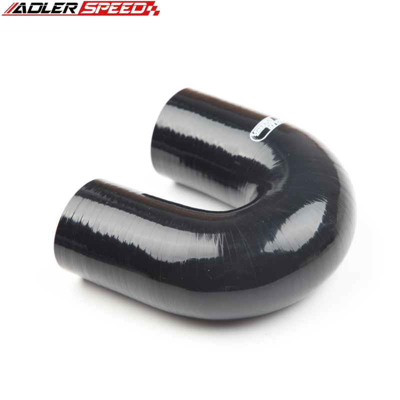 USA STOCK ! ADLERSPEED  2.75" (70mm) 4 Ply 180 Degree Turbo Silicone Coupler Hose Pipe Black