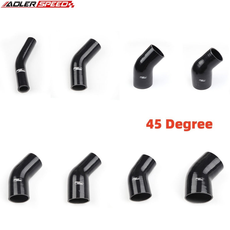 US SHIP ! ADLERSPEED 4ply 1" 2" 2.5" 3" 4" 45 Degree Silicone Hose Turbo Intercooler Coupler Pipe