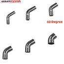 US SHIP ! ADLERSPEED 4Ply 1" 2" 3" 4" ID 60 Degree Silicone Hose Turbo Coupler Pipe Black US.