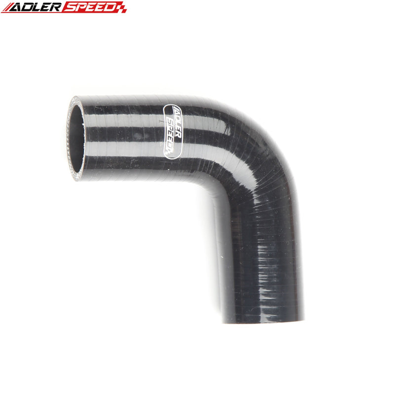 US SHIP ! ADLERSPEED 4Ply 1.5" (38mm) inch 90 Degree Silicone Hose Coupler Pipe Turbo Black