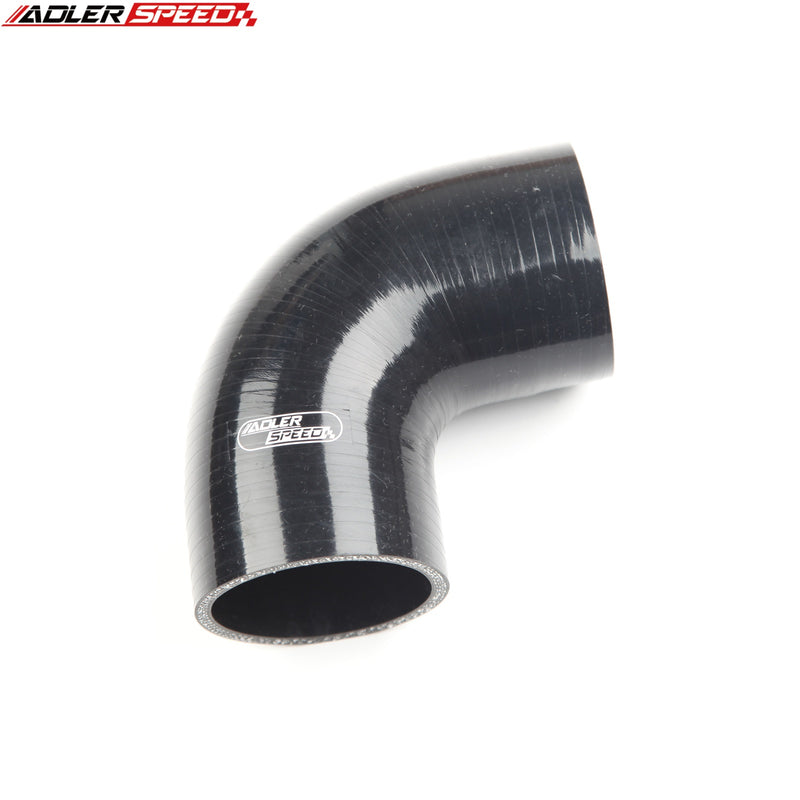 US SHIP ! ADLERSPEED 90 Degree 2.375" 60mm ID Silicone Coupler Hose Turbo Joint Pipe Black