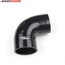 US SHIP ! ADLERSPEED 2.75" To 2.5" 4 Ply 90 Degree Turbo Silicone Coupler Hose Pipe Black