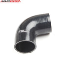 US SHIP ! ADLERSPEED 4Ply 2.5" (63.5mm) inch 90 Degree Silicone Hose Coupler Pipe Turbo Black
