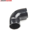 US SHIP ! ADLERSPEED 4Ply 2.5" (63.5mm) inch 90 Degree Silicone Hose Coupler Pipe Turbo Black