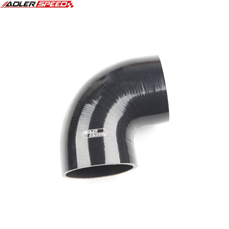 US SHIP ! ADLERSPEED Black 3" inch ID 90 Degree Silicone Hose Turbo Coupler Pipe Tube 4ply