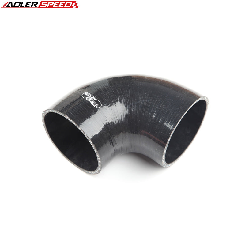 US SHIP ! ADLERSPEED 4Ply 4" inch ID 90 Degree Black Silicone Hose Turbo Coupler Pipe Tube US