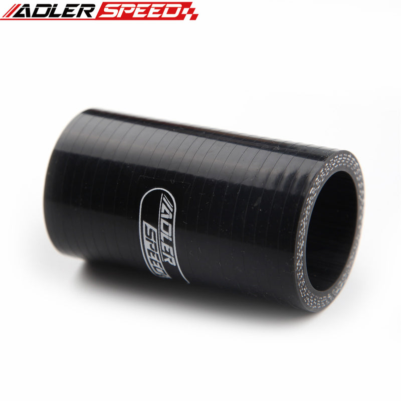 US 4 Ply 2" inch ID Straight Hose 76.2mm Length Silicone Hose Coupler Pipe Black