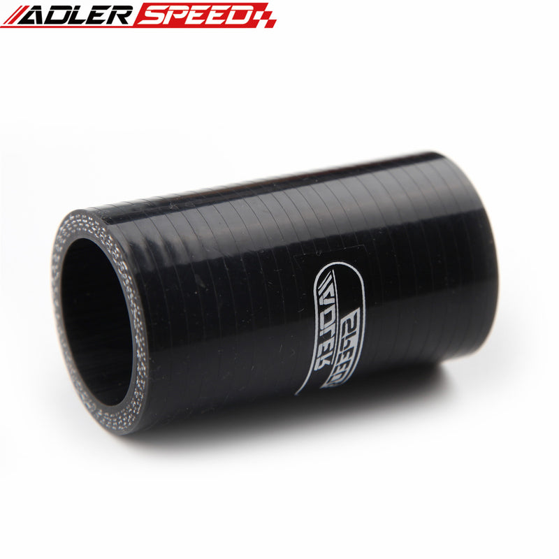 US 4 Ply 2" inch ID Straight Hose 76.2mm Length Silicone Hose Coupler Pipe Black